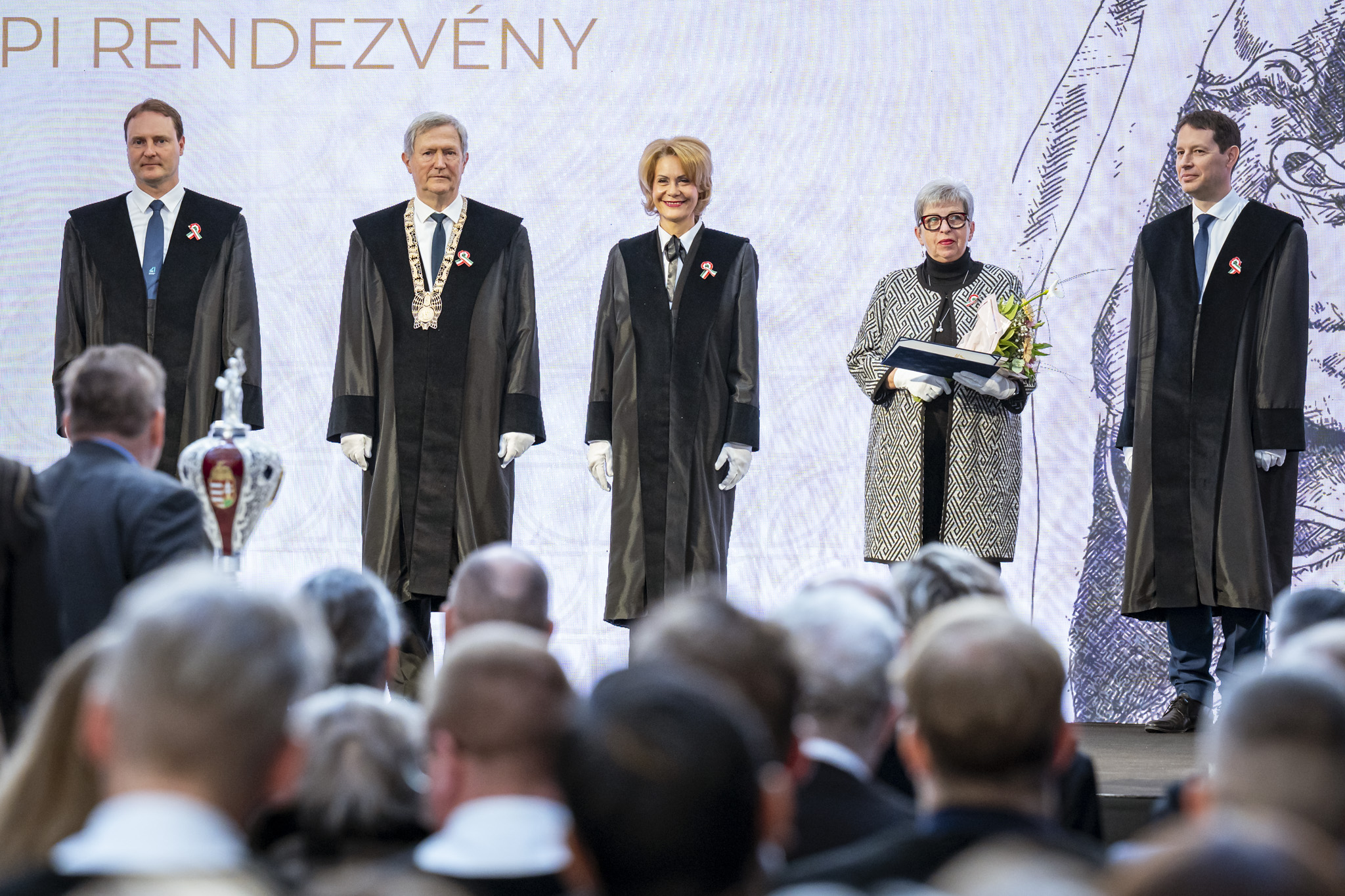 Gallery of award recipients: The ceremony also provided an opportunity to present the prestigious recognitions of Széchenyi István University. (Photo: András Adorján, Gergely Nagy / Széchenyi István University)